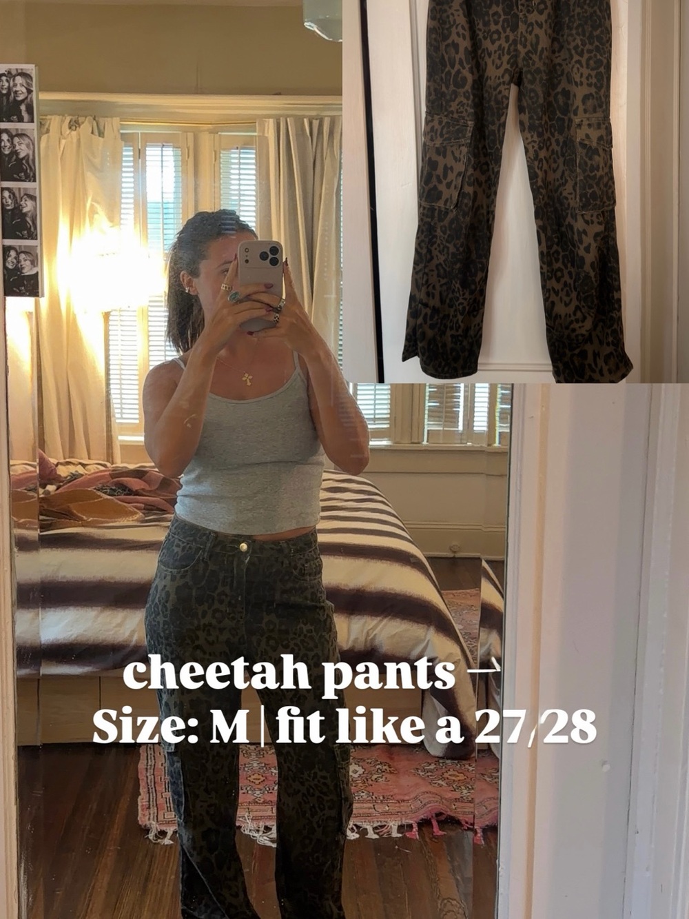 Cheetah Print Straight-Leg Pants - Olive/Black